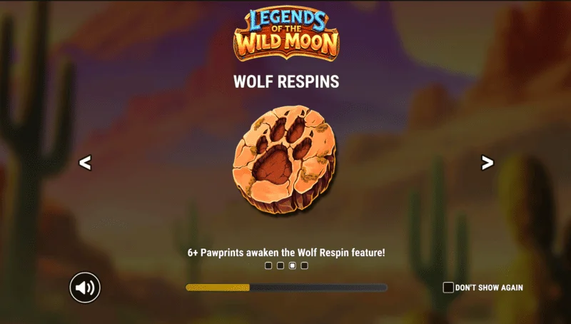 Legends of the Wild Moon - hoofd scherm met rollen